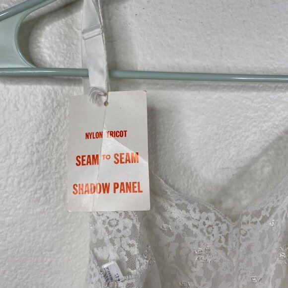 Vintage Fit Rite Lingerie Slip Dress Shadow Panel Babydoll Coquette White 34 NWT - Picture 4 of 13